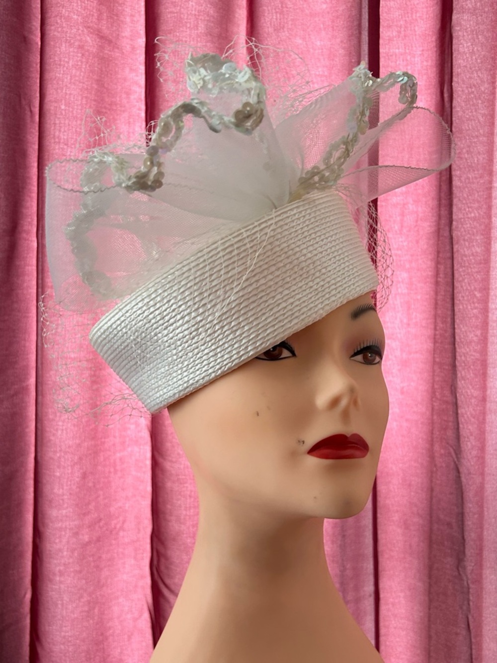 Elegant White Women's Bridal Fascinator Headband